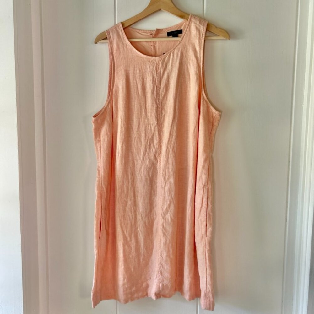 J. Crew Peach Sleeveless Linen Shift Dress